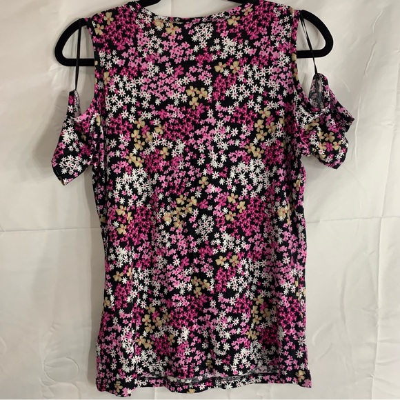 NWoT MICHAEL Michael Kors Floral Cold Shoulder Blouse, size M - Picture 10 of 11